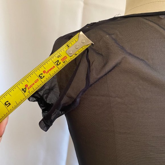 Victoria's Secret Lace Lined V-Neck Sheer Tee, Small - Picture 4 of 8